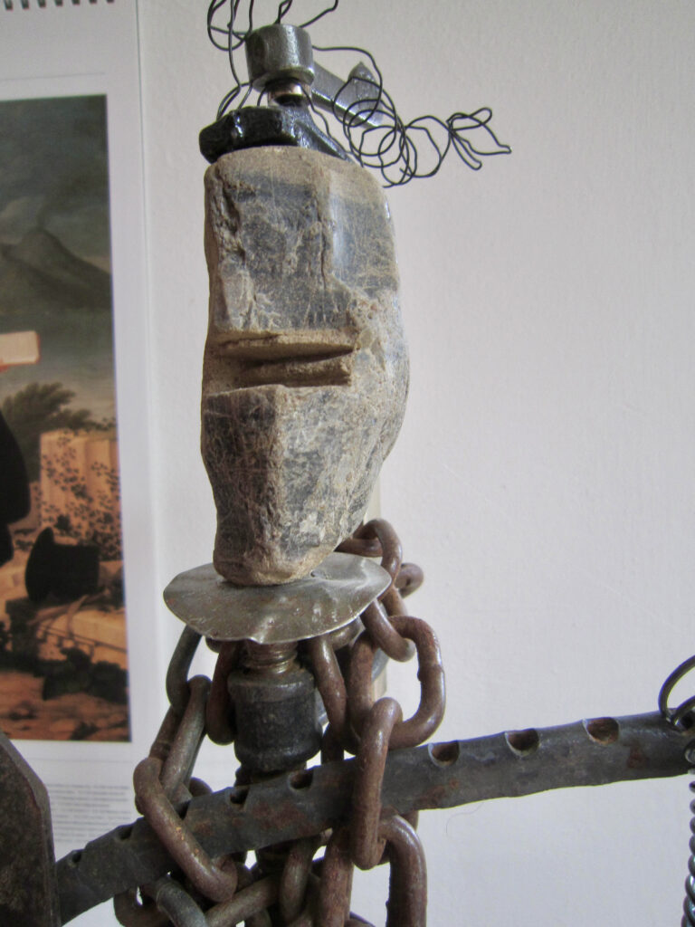 Rainer Leitz Artwork A.08"Der Schreckenberger" Sound Object, Detail Head of Figure
