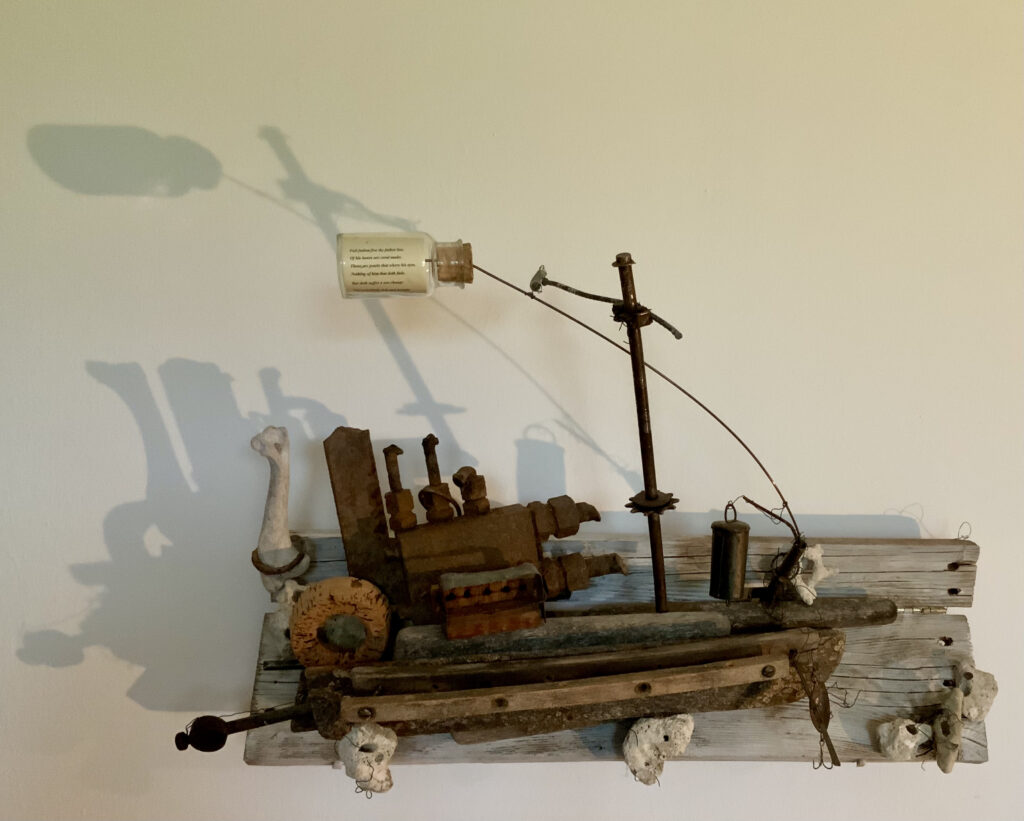 Rainer Leitz Artwork W.02 "Flaschenpost Lampedusa" Wall Hanging Object