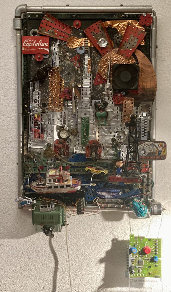 Rainer Leitz Artwork W.01 "New York Märklin" WallHanging Installation with Electric Movement and Light