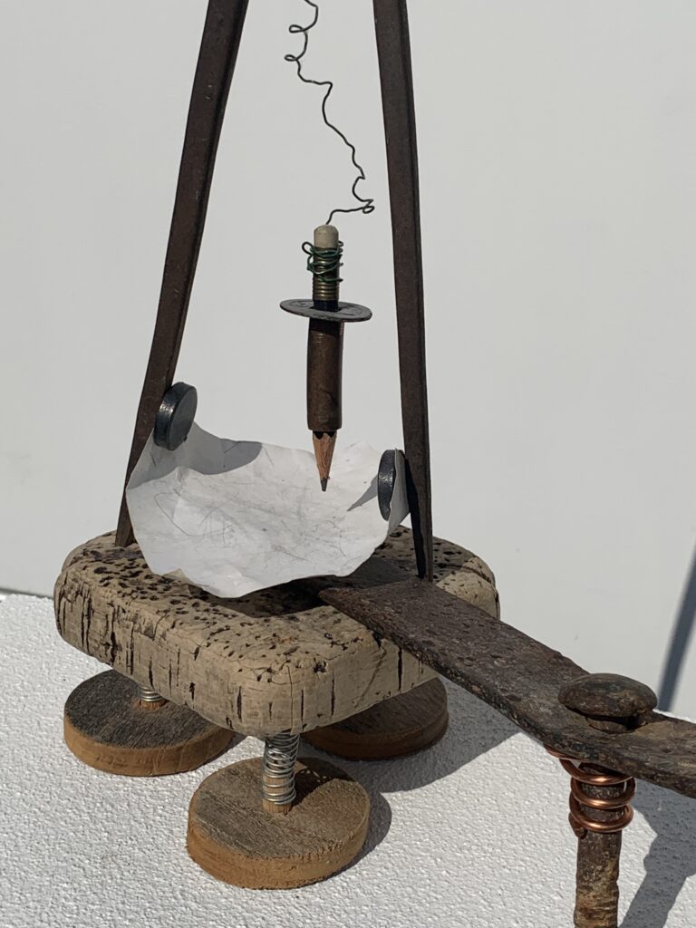 Rainer Leitz Artwork M.10 "Seismograph Good Vibrations" Moving Installation, Detail Foto