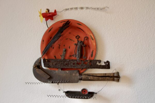 Rainer Leitz Artwork W.03 "Irrawaddy River Boat" Wall Hanging Object