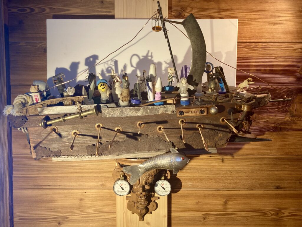 Rainer Leitz Artwork M.12 "Seelenschiff Mutabor", Electric Wallhanging Object